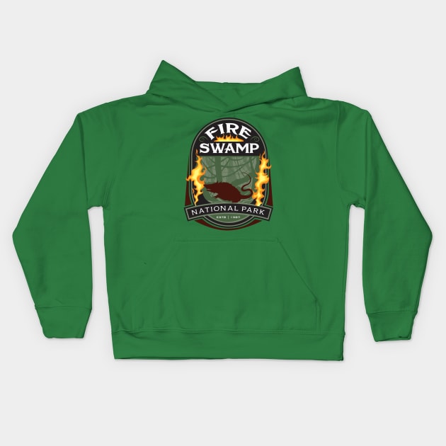 Fire Swamp National Park Kids Hoodie by MindsparkCreative